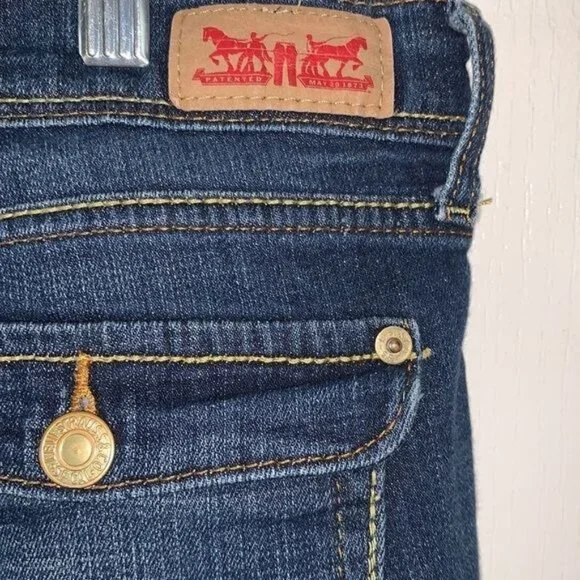 Levis 524 Too Superlow Womens Skinny Jeans Size 15M Dark Wash Denim Cotton Blend - Picture 10 of 13